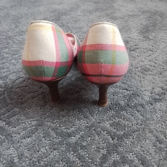 Lilly Pulitzer Cross Your Fingers Heel in Cocktail Pink Palm Beach Prep Plaid 6 - Picture 6 of 13